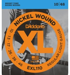 Daddario EXL110 Regular Light Electric Guitar Strings 010-046  Bulk Pack